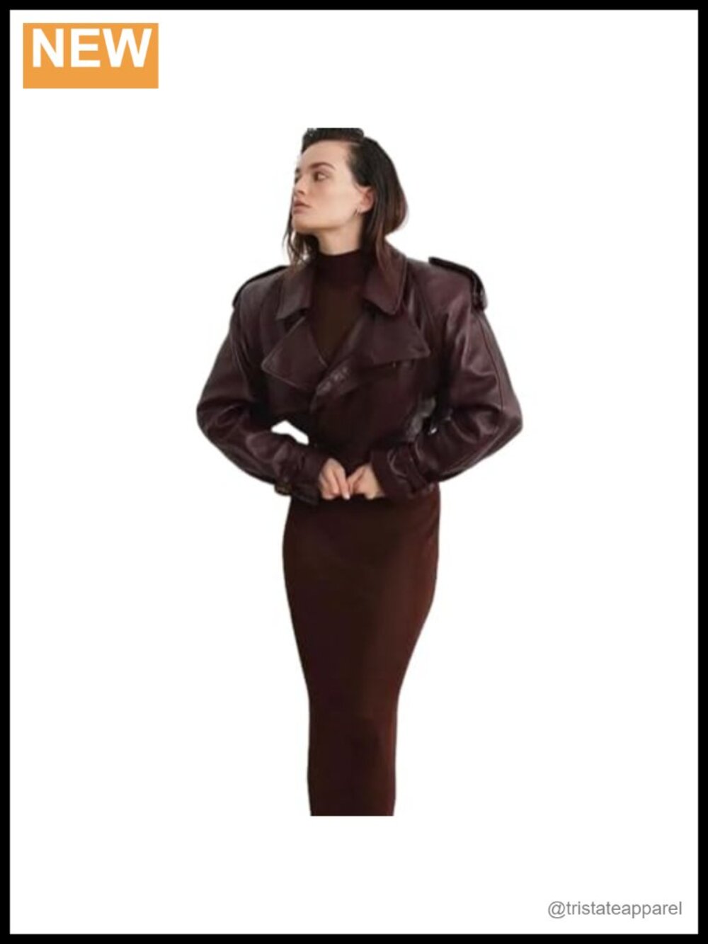 Genuine Sheepskin Leather Biker Jacket Wrangler Sleeves Cropped Streetwear